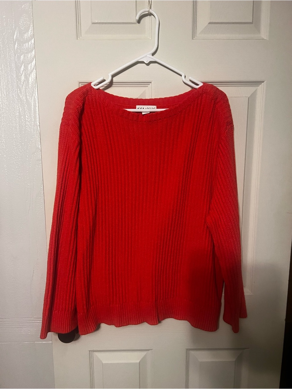 Ava & Viv Bright Red Ribbed Scoop Neck Sweater